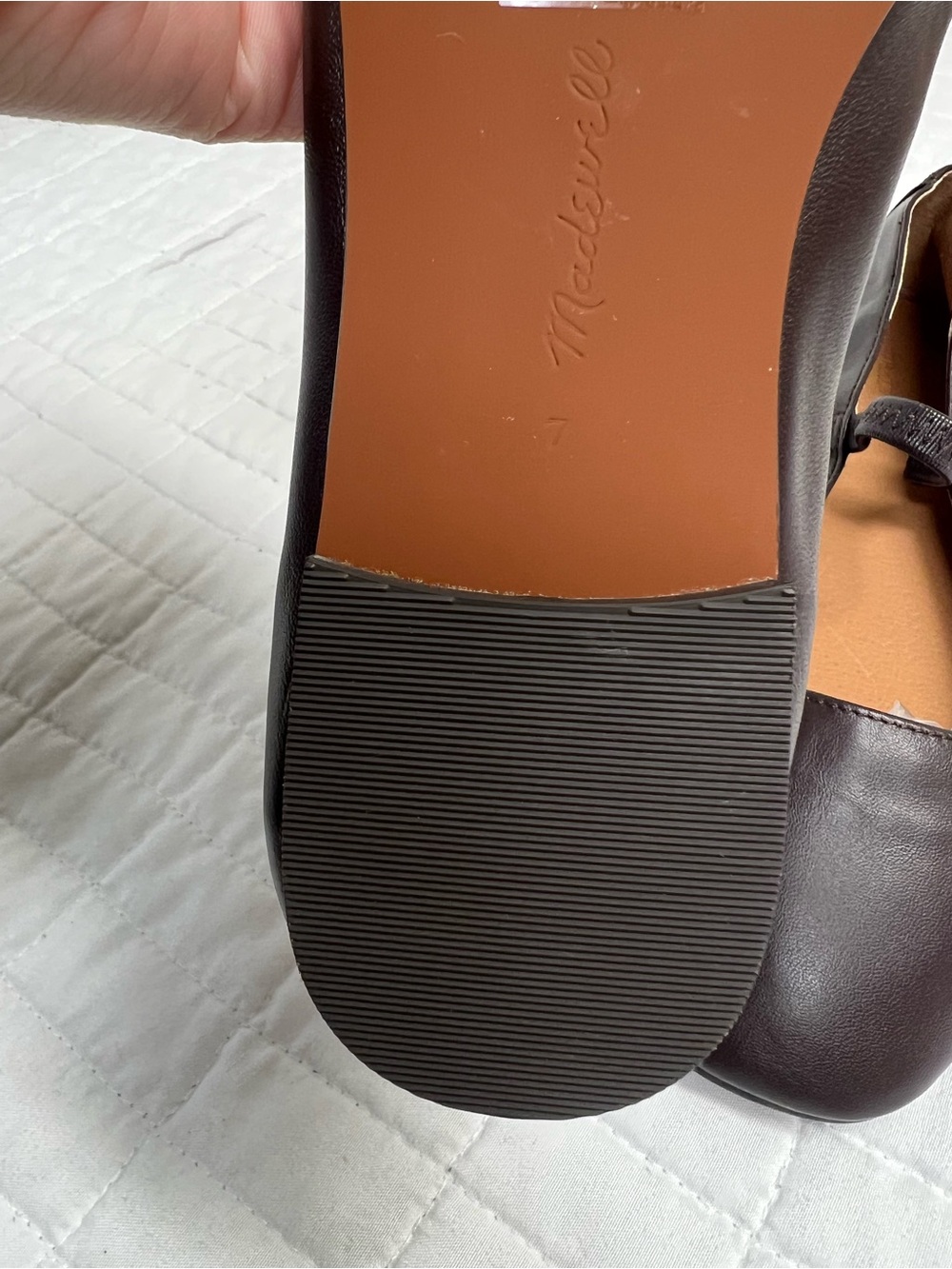 Madewell The Greta Mary Jane Flat in Coffee Bean Brown Size 7 - Picture 9 of 10